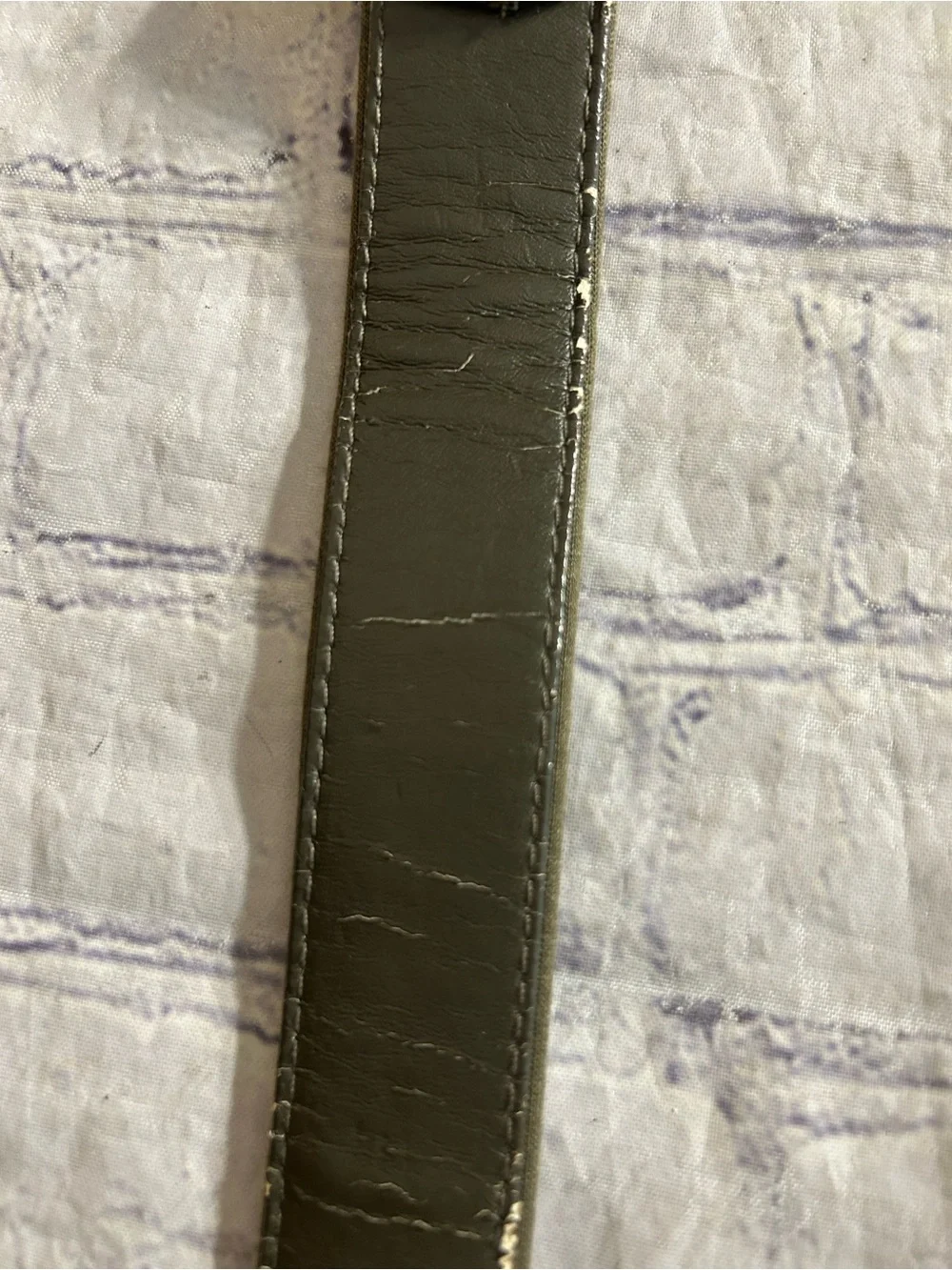 OLIVE GREEN WOVEN AND OLIVE GREEN WITH GOLD TONE HARDWARE (2) BELTS